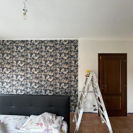Tappezzeria Blu Floreale 1