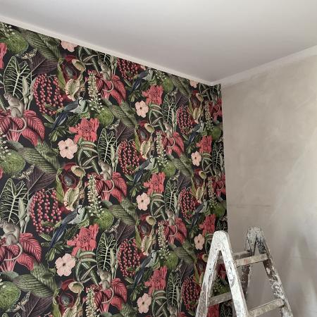 Tappezzeria Rosso Floreale 4