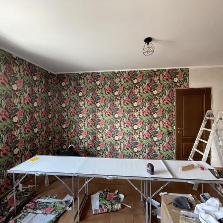 Tappezzeria Rosso Floreale 5