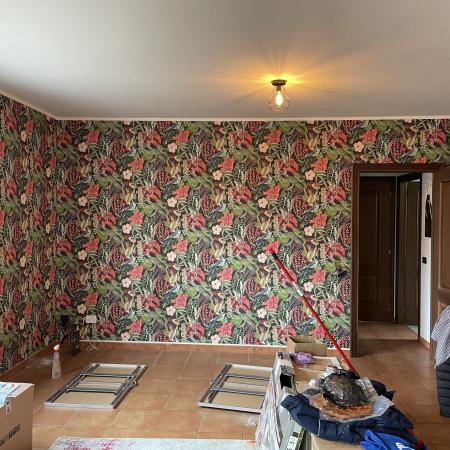 Tappezzeria Rosso Floreale 6